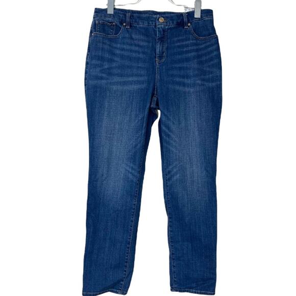 Chico’s Jeans Girlfriend Slim Leg High Rise Ankle Chico's Size 1.5 - Size 10 - Picture 1 of 7